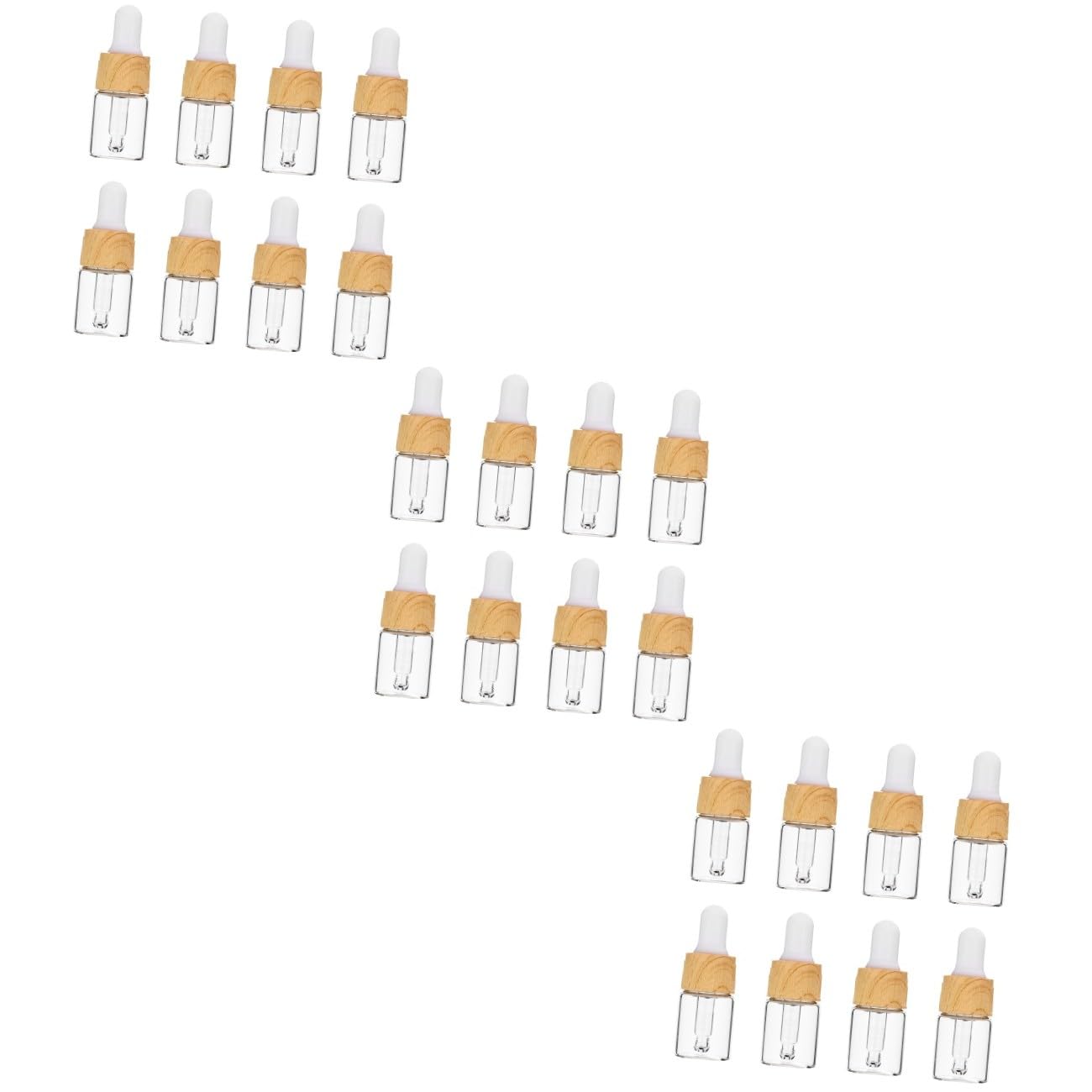 FOMIYES Piezas Cuentagotas de Vidrio de Grano de Madera gotero de 15ml Aceite Esencial para aceites Esenciales perfumes Botella pequeña Botella de Esencia de Vidrio Botella cuentagotas