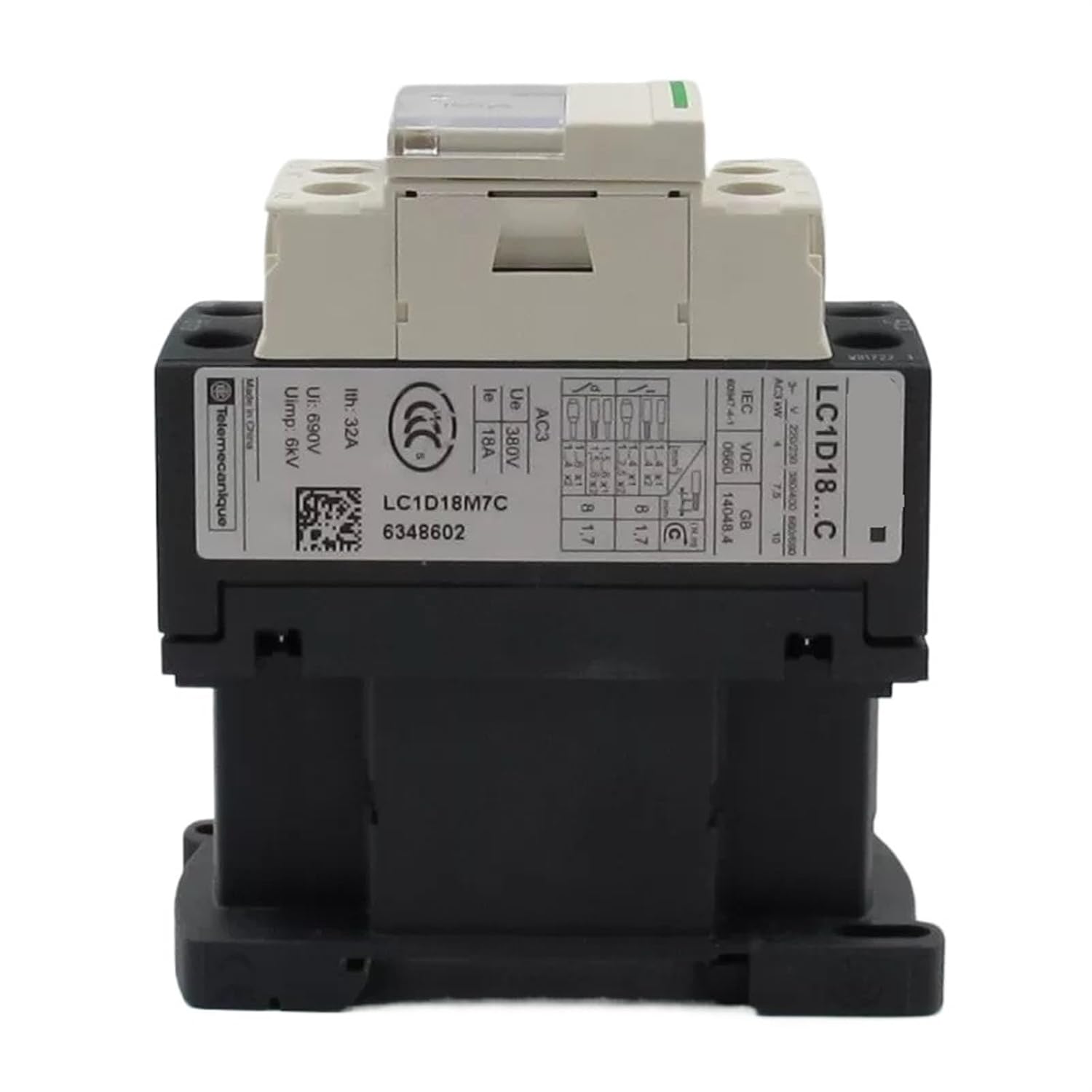 D 3-ploe Contactors-Motor Control Category AC-3 LC1D18*7C AC24V-380V 18A 50/60HZ 1Pcs(LC1D18B7CC7 36V)