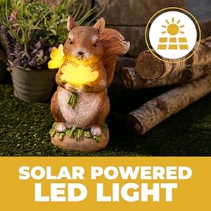 VP Home Charming Solar Powered LED Outdoor Decor Porcelain Squirrel Figurine Light Up Squirrel Gifts Garden Figurines Outdoor Solar Lawn Ornaments VP Home Charming Solar Powered LED Outdoor Decor Porcelain Squirrel Figurine Light Up Squirrel Gifts Garden Figurines Outdoor Solar Lawn Ornaments