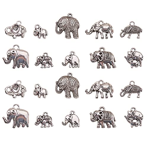 UR URLIFEHALL 50 Pcs Tibetan Silver Animals Charms Antique Silver