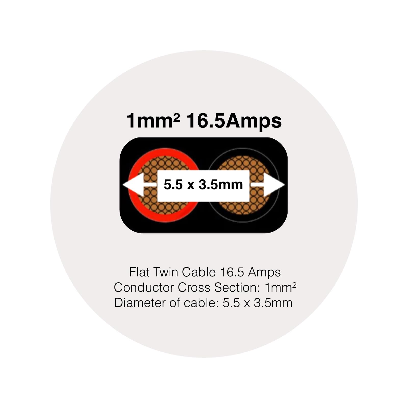 BMF DIRECT Flat Twin 2 Core Cable Pure Copper 12V/24V - Thin Wall Automotive Wire (1.0mm² 16.5A, 10m Coil) - Image 3