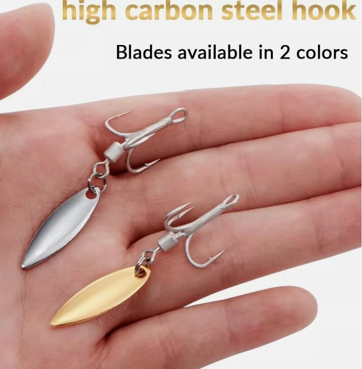 30pcs Bladed Treble Hooks Willow Blade Replacement Treble Hooks Trout Bass 6# Hook