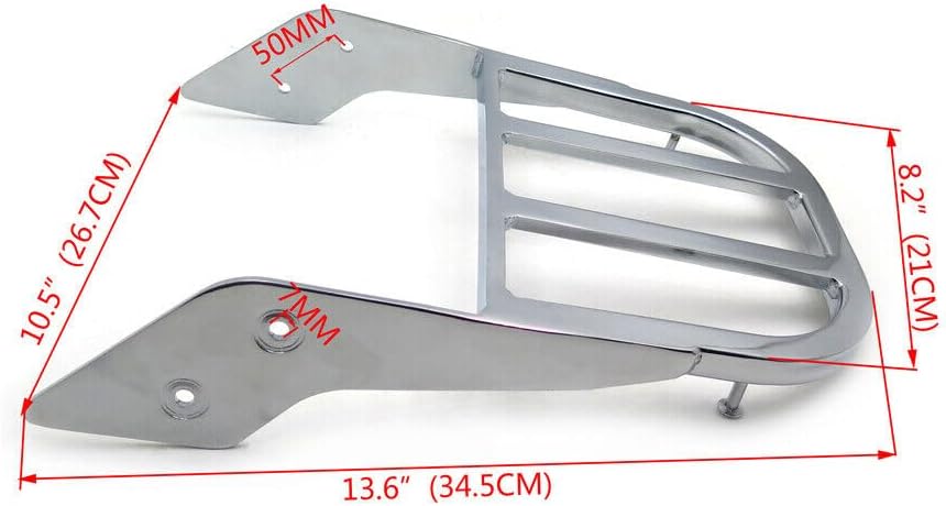 HTTMT- Compatible with Hond 02-06VTX 1300C 02-11 VTX 1800C VTX 1800F Black Sissy Bar Luggage Rack