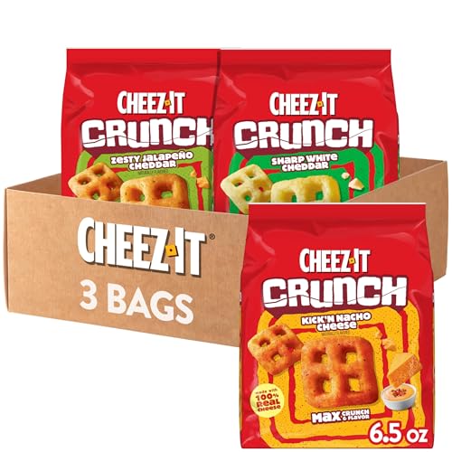 Cheez-It Crunch Cheesy Baked Snacks, Lunch Snacks, Variety Pack (3 Bags) - image 1