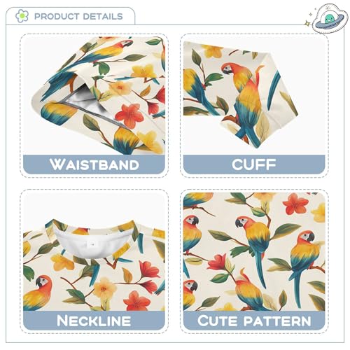 JUNZAN Cartoon Funny Macaw Neutral Little Boys Sweatshirt Hoodie Crewneck Hoodie for Boys Athletic 4T3