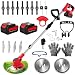 Cordless Garden Strimmers,Electric Cordless 21v Grass Strimmer with 2 X 2000mAh Battery, Adjustable Metal Blades,Garden Trimmer Telescopic Lightweight with Roller for Gardens,Park Lawns