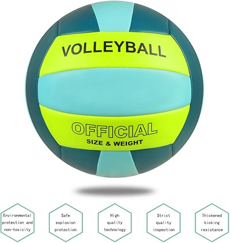 Miniatura 3 de Balón de voleibol tamaño 5 de piel sintética suave para interior y exterior, balón de deporte, entrenamiento, juego, para principiantes,