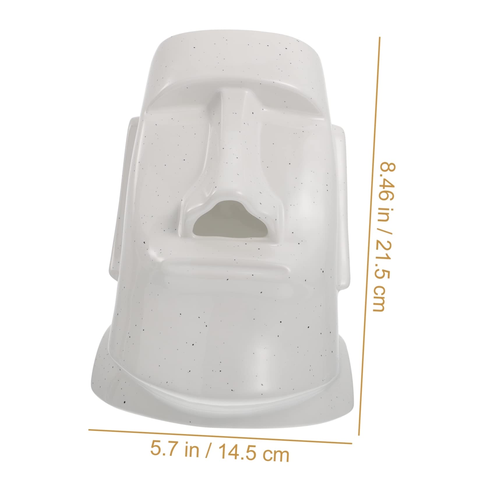 Boîte à Mouchoirs Moai en Céramique, 1 Pièce Blanche