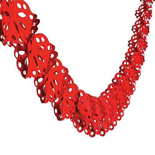 2 Pkgs 9' Tissue HEART SHAPED GARLAND (18 feet total)/Valentine's Day PARTY DECOR/Decorations/RED HEARTS/Wedding/BRIDAY SHOWER/ENGAGEMENT