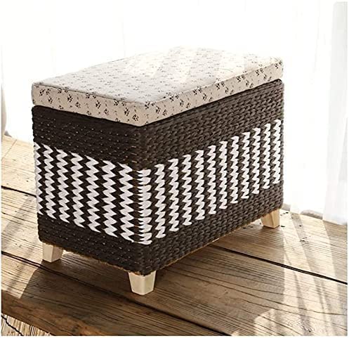 Tabouret de rangement ottoman en rotin pour désencombrer le salon avec élégance