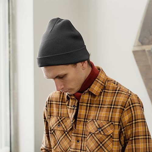 Image of ZOORON 1&2 Packs Beanie for Men Women Men's Beanie Hat Acrylic Knit Cuff Beanie Cap Slouchy Knit Skull Cap Warm Winter hat