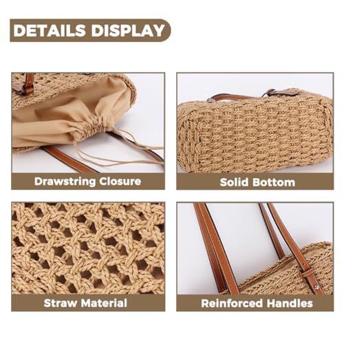 Women's Straw Bag Handmade Woven Rattan Handbags 2025 Vacation Summer Purse Large Crochet Straw Boho Beach Tote Bags4