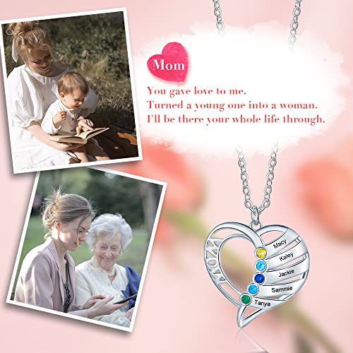 Personalized Mother Necklace For Mom With Birthstones Custom Name Pendant Necklace Mother Necklaces Mother Jewelry Gifts For Mother Daughter Mother's Day #TOP4