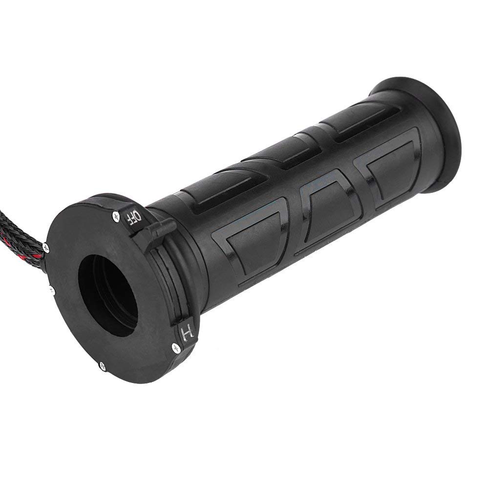 EVGATSAUTO Poignées chauffantes électriques, 1 Paire 22 mm (7/8 Pouces) Puissance réglable (12W-24W) Poignées chauffantes électriques Guidon Chaud et Chaud pour Moto VTT Noir