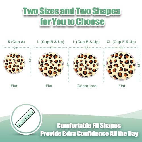 Image of wegreeco Nursing Breast Pads (14 Pack) + Laundry Bag & Travel Storage Bag, 4.7 inch Option - Washable & Reusable Breastfeeding Nursing Pads (Cheetah Print, Large, Plain Shape)