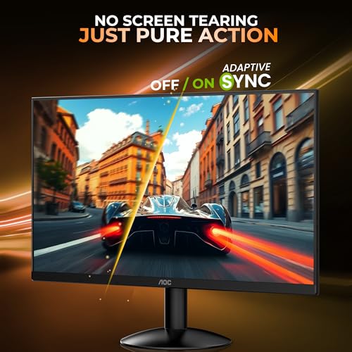 Image of AOC 24B30HM 24 inch Monitor Full HD, 100Hz Refresh Rate, 4ms, Adaptive Sync, Tilt-Adjustable Stand, 3-Sided Frame Less Slim Bezels, Anti Glare, HDMI /VGA Ports, Slim-Wall Mount