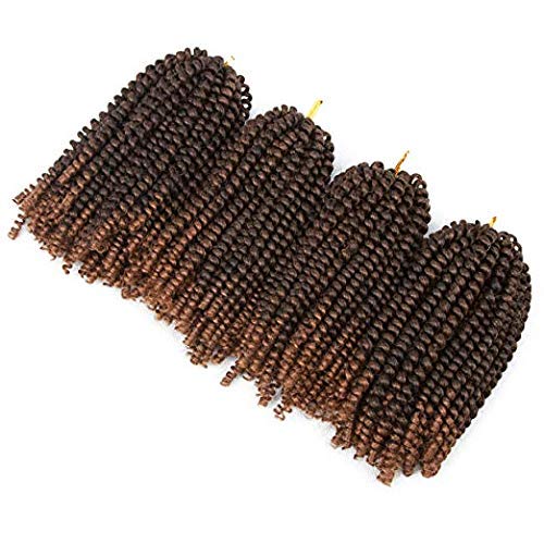 Crochet Curls, 4 Pack Braided Hair Wigs for Black Women, Spring Twisted Crochet Hair, Fluffy Twisted Synthetic Hair Extension, African Twisted Crochet Braid, by Hstonir (T30)
