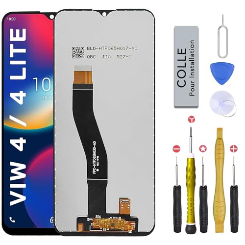 CINQ TEQ Ecran Remplacement pour WIKO View 4 Noir Bleu Vert d'or W-V830 +Kit