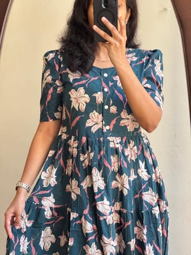 Image of NEW4U Women Printed Rayon Anarkali Kurta for Girls Regular Wear Long Kurti Gown