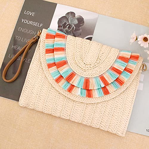 Naimo Women Straw Clutch Purses Woven Crossbody Bags Shoulder Handbag Envelope Wristlet Wallet Summer Beach Bag #TOP3
