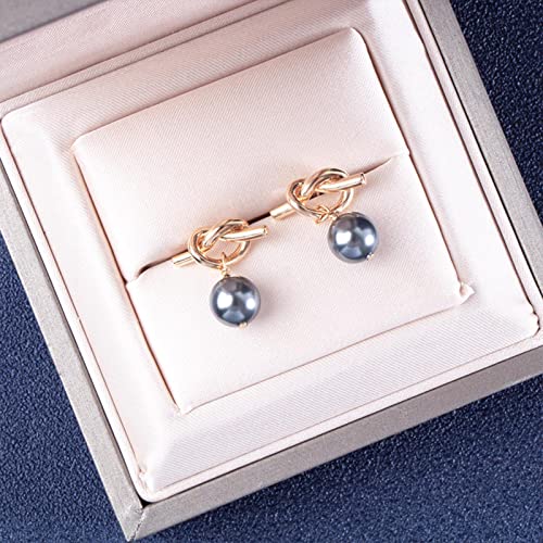 HCMA Classique 925 Argent Épingle d'oreille d'eau Douce Perle Noire Plaqué Or Boucles d'oreilles Noeud Personnalisé Boucles d'oreilles À La Main Bijoux Cadeau