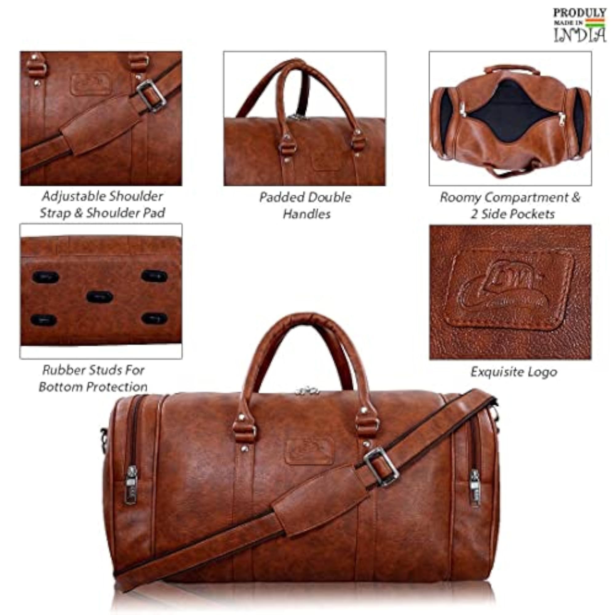 55L Vegan Weekender Travel Duffle Bag for Men & Women