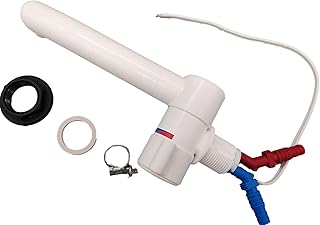 CR-MOESANCO KIT Grifo Mezclador de Agua Fría y Caliente con 2 Abrazaderas de Inox para Caravana, Autocaravana, Camper o Barco con Interruptor 12v, Color Blanco