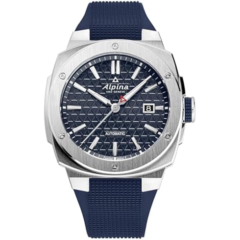 Alpina Men's Automatic Alpiner Watch, Blue Rubber Strap, Blue Dial, Date Style: AL-525N4AE6 Cover