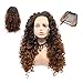 Produktbild SCKL Synthetische Spitze-Front Fiber Perücken Dunkelbraun Ombre Hellbraun Geschweiften Wellig Glueless Hitzebeständig Natürliche Tägliche Abnutzung Für Frauen 24 Zoll,24inch