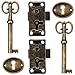 Cerradura De Estilo Antiguo Cerradura Antigua Conjunto De Cerradura Antigua Cerradura De Armario Antigua Cerradura Decorativa para Muebles con Llave Maleta Muebles Cajón (2 Piezas)
