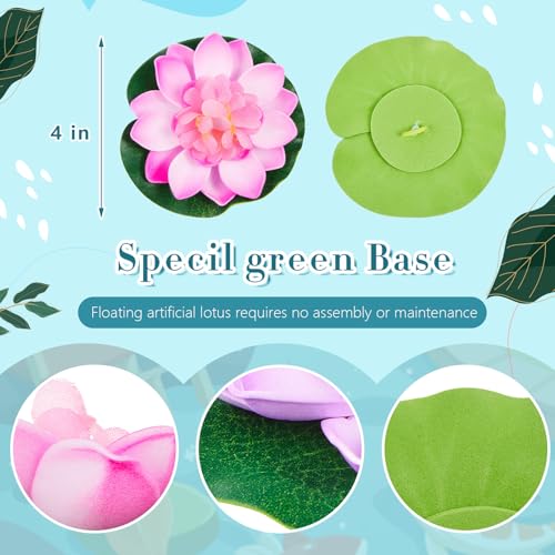 Image of Willinglong 2 Pcs Ceramic Floating Koi Fish 5 Pcs Artificial Foam Lotus Flower with Water Lily Floating Fake Fish Goldfish Koi Decor for Pond Fountain Birdbath Fake Aquarium Decor