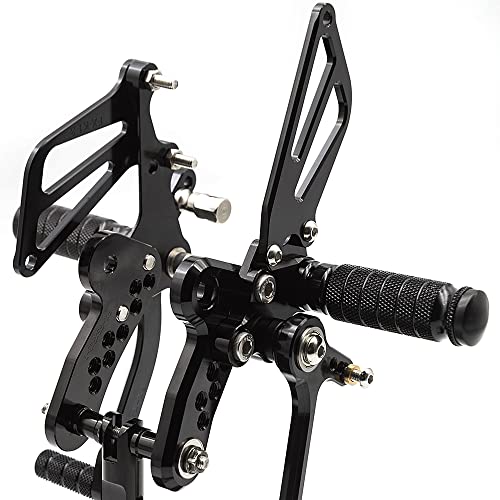 Cnc Gsx1300R 99-03 Motorcycle Rearset Foot Pegs Rear Set Footrests Adjustable Brake Shift Pedal Compatible With Gsxr1300 Gsx1300R H-A-Yabusa 1999-2020 2000 2001 2002 2003Black #TOP3