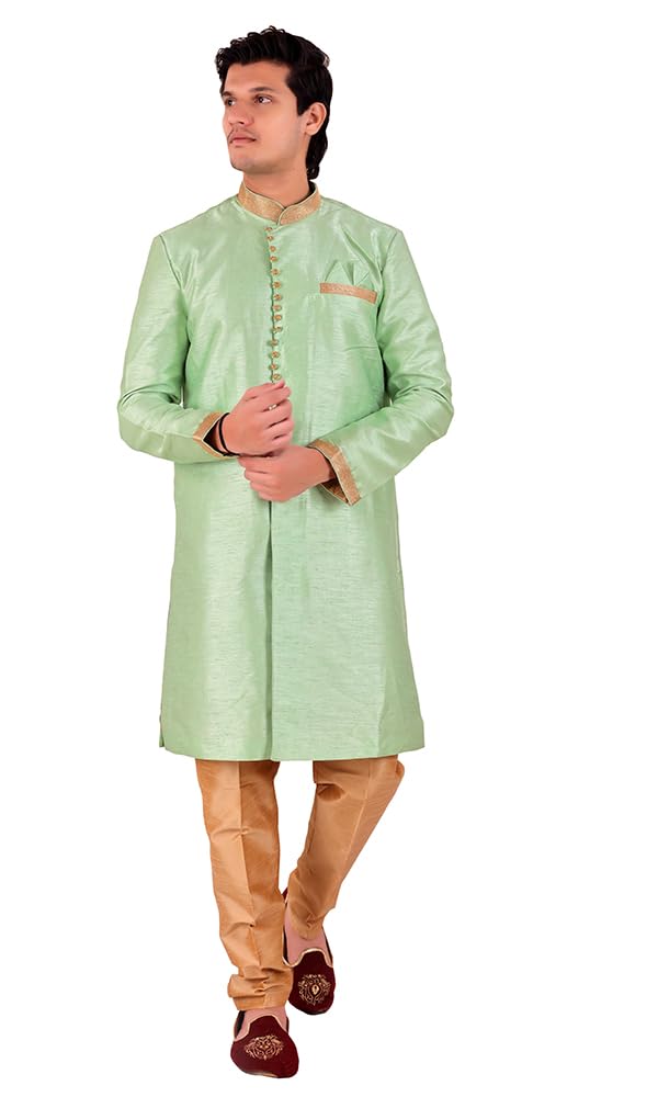 desi butik Men's Indo-Western Ethnic Wear Sherwani Pajama Set DBMS1023-Small-picture-6