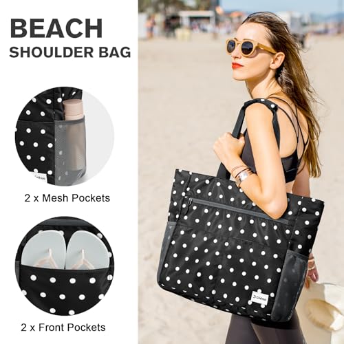 Image of G4Free Beach Bag, Waterproof Sandproof Beach Tote Bag, Large Capacity Foldable for Women