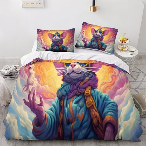 Parure de lit Souris 3D king size avec housse de couette 220x240cm - 4