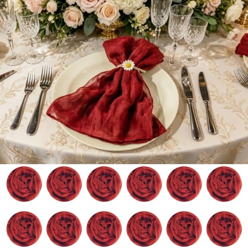 120 Pack Cheesecloth Napkins 20 x 20 Inch Terracotta Cloth Napkins Set Rustic Wrinkled Burnt Orange Cheese Cloth Boho Gauze Sheer Cloth Napkin for Wedding Bridal Baby Shower Party Decor by Zrlljp - Used condition - US$23.97