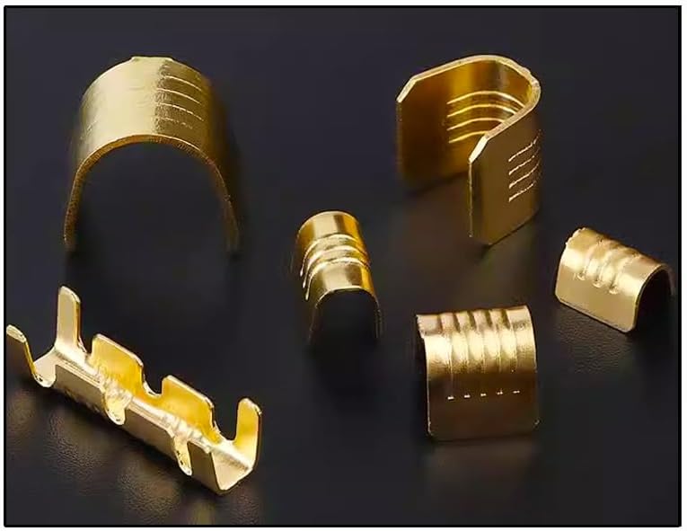 KOKYLEZN 100個 U字型銅リング端子 非絶縁 車とオートバイケーブル ワイヤ バットスプライス 圧着コネクタ DJ454A