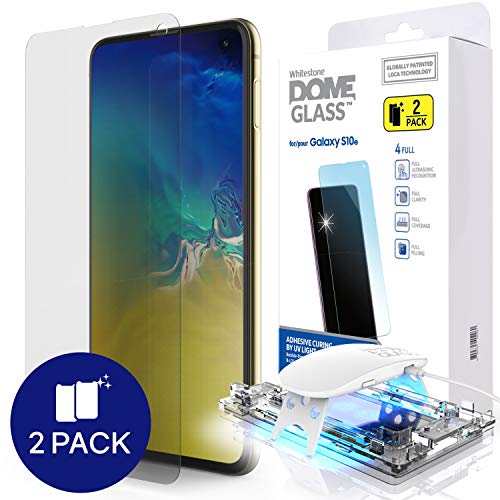 Samsung Galaxy S10e Protecteur d'écran de Téléphone, [Dome Glass] Bord Incurvé Facile à Installer de Whitestone (2 Pièce)