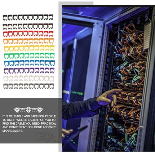 Etykiety do kabli, 100 szt. Drukarka numeryczna Identyfikator drutu Identyfikacja znaczników elektrycznych Oznaczenie plastikowego przewodu(Assorted Color1.2x1c)