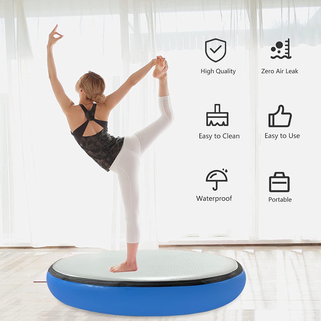 CZGBRO Tappetino da ginnastica Air Spot, tappetino gonfiabile con pompa elettrica, per yoga, cheerleader, casa e uso in acqua