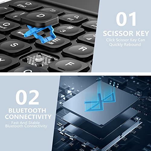 Harvopu Ipad Air 5Th 4Th Generation Case With Keyboard - 7 Color Backlight Detachable Keyboard Tablet Cover With Pencil Holder For Ipad Air 5Th Gen 2022/Ipad Air 4Th Gen 2020 10.9, Black #TOP3