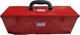 Metal Tool Box (Red, 16X5X5.5 Inch)