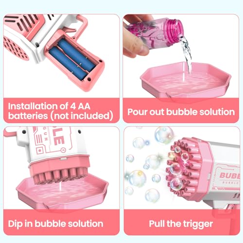 JONEG Toys for 3-8 Year Old Boys Girls: 2 Pack Bubble Machine for Kids with Bubble Solution, Gifts for 3 4 5 6 7 8 Years Old Boy Birthday Toy for Kid Toddlers Ages 4-6 Outdoor Wedding Bubbles Wands by JONEG - Image 8