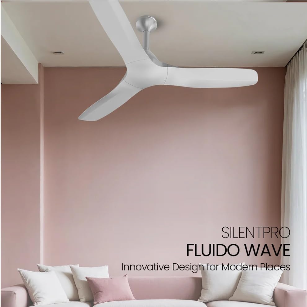 Image of Crompton Silent Pro Fluido Wave 1 Star 1200 mm 3 Blade Ceiling Fan (2X Silent Operation | Fog Grey | Pack of 1)
