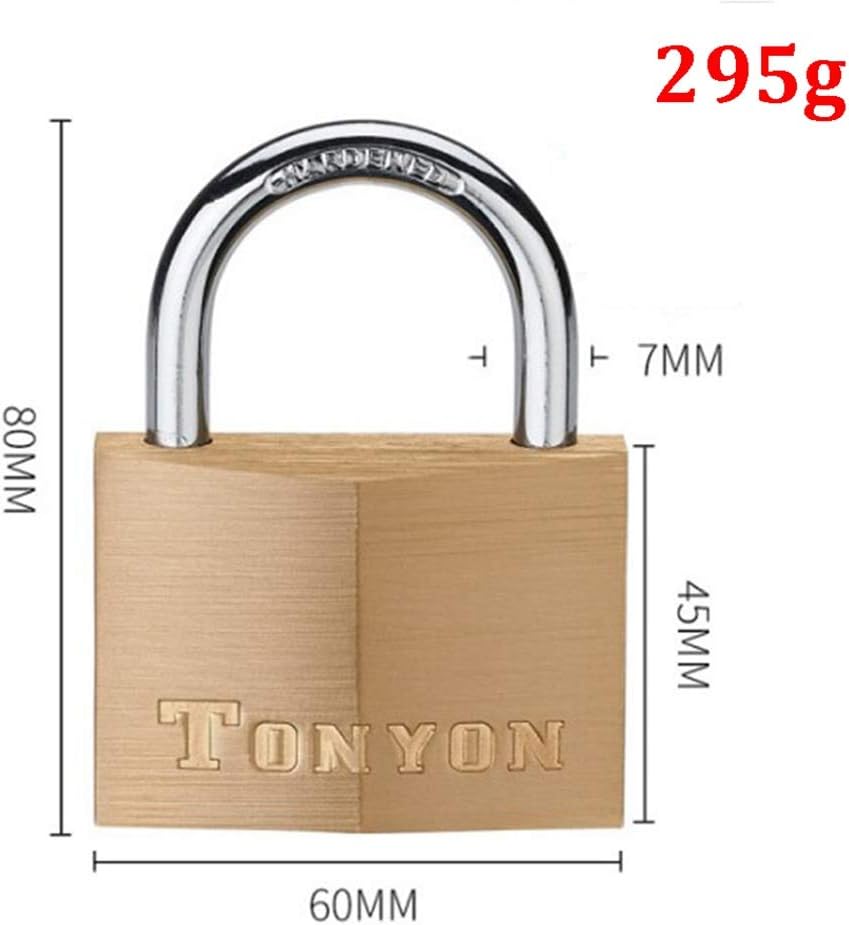 Keyed Padlocks Steel Brass Key Padlock, 30x45mm, 40x60mm, 50x68mm, 60x80mm (1.2in, 1.6in2in, 2.4in), 2 Keys (Size : 60x80mm)
