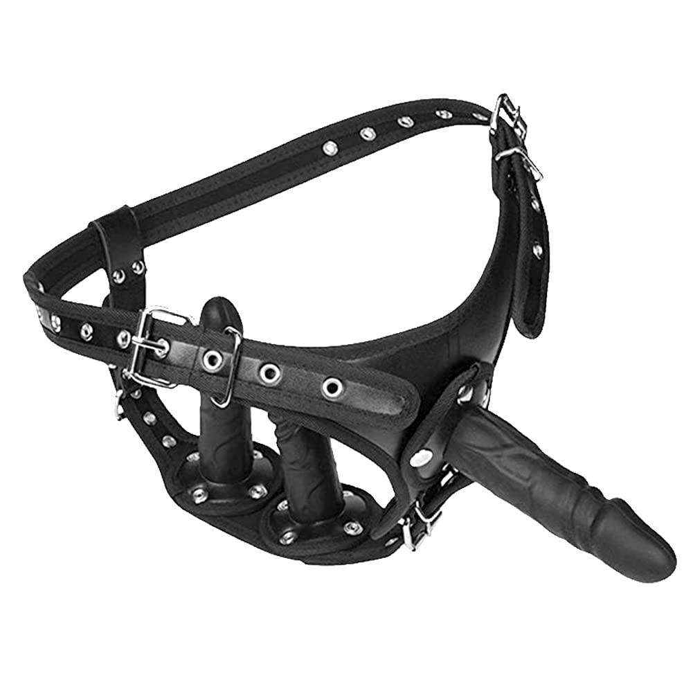 Realistico Dildo strap-on Roluck con 3 dildo in silicone, dildo strap-on regolabile SM giocattolo erotico per uomini donne coppia lesbica