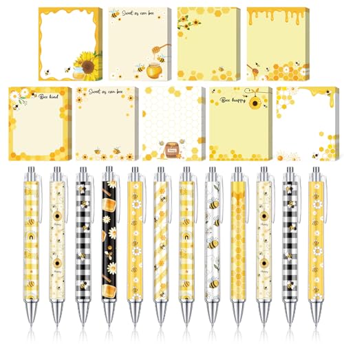 Blocs-notes autocollants mignons et stylos abeilles pour embellir votre quotidien