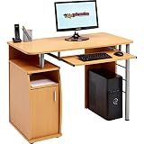 mesa ordenador color haya Superficie de trabajo de 100 cm x 50 cm (40 "x 20").