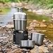 Keith Titanium Ti3061 Pro Plastic-Free Canteen Mess Kit with Stove – Grade 1 Titanium Cookset, 37 oz Bottle, 24 oz & 13.5 oz Cups, Custom MOLLE Field Carry Case with Premium Zippered Pouches