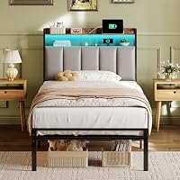 ODK 3ft Single Bed Frame with Storage Upholstered Headboard